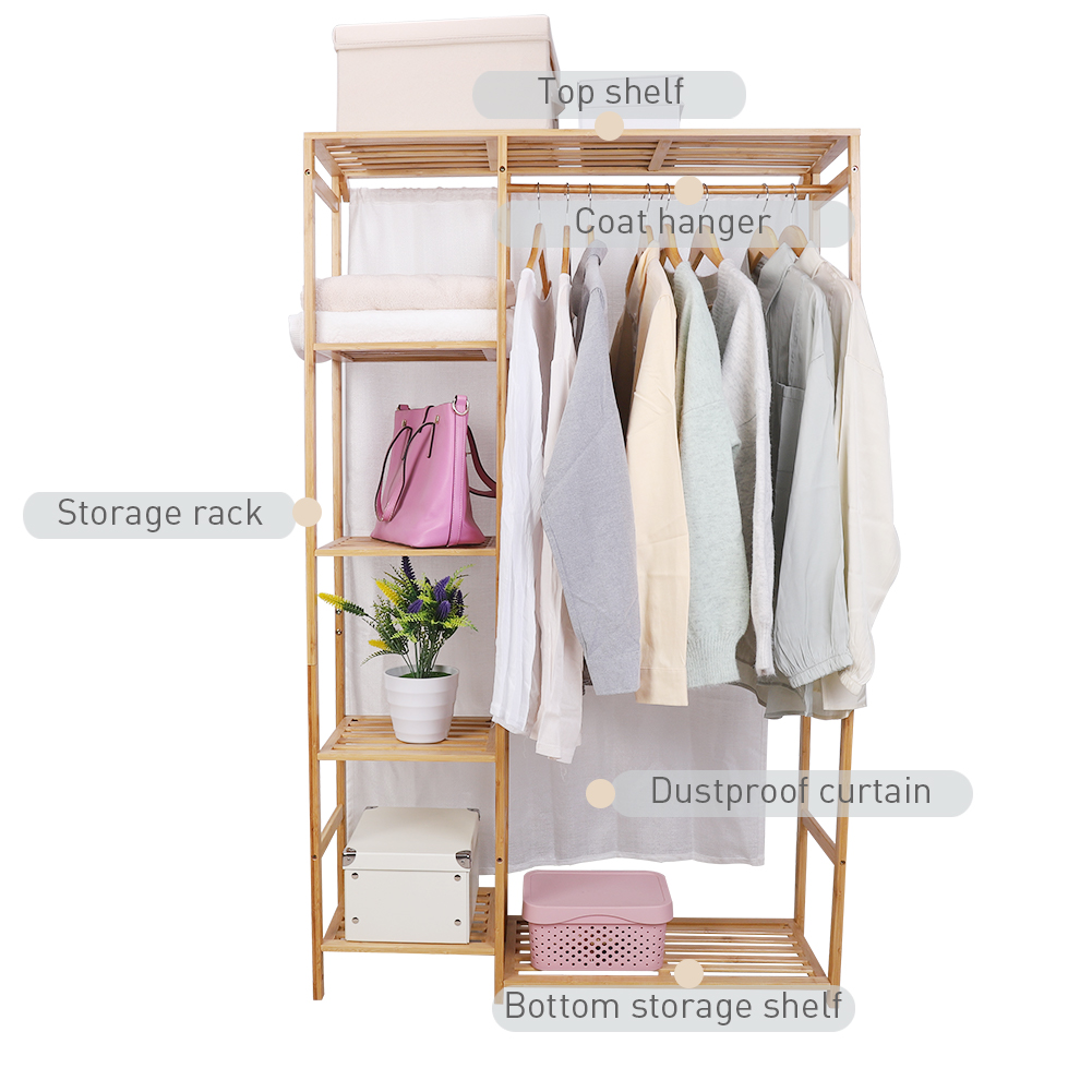 Garment Rack with Wood Storage Shelf – INNOKA