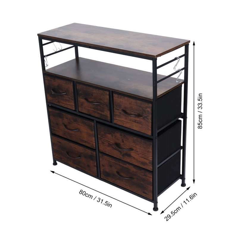 Storage Cabinet Fabric Drawer Dressing Table Bedroom Storage Shelf with 7 Drawers for Home Use Bedroom Furniture Tool