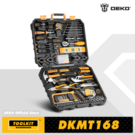 DKMT168 Woodworking Tools Multi Tool with Tool Box Socket Set and Torque Wrench 168 Pcs Hand Tool Edc