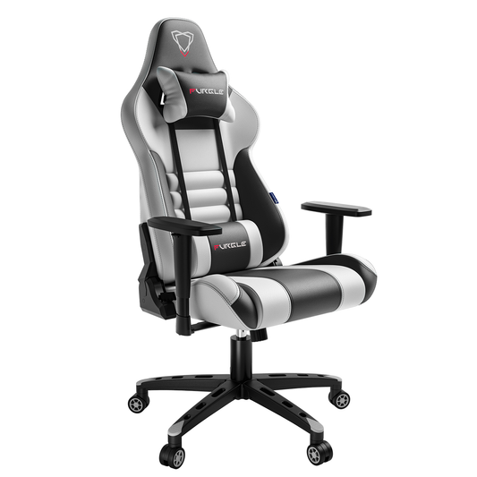 Carry Series Gaming Chair 360° Swivel Ergonomic Racing-Style 90-160 Degree Decline Office Chair White Black Colors