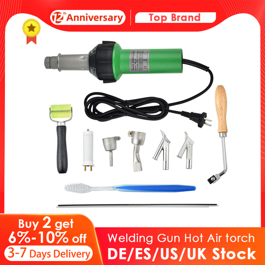 EU US Stock 220V/110V 1600W Plastic Welding Gun Hot Air Torch Heat Gun Welder for Truck Curtain,Pvc Vinyl Floor,Pp,Pe Water Tank